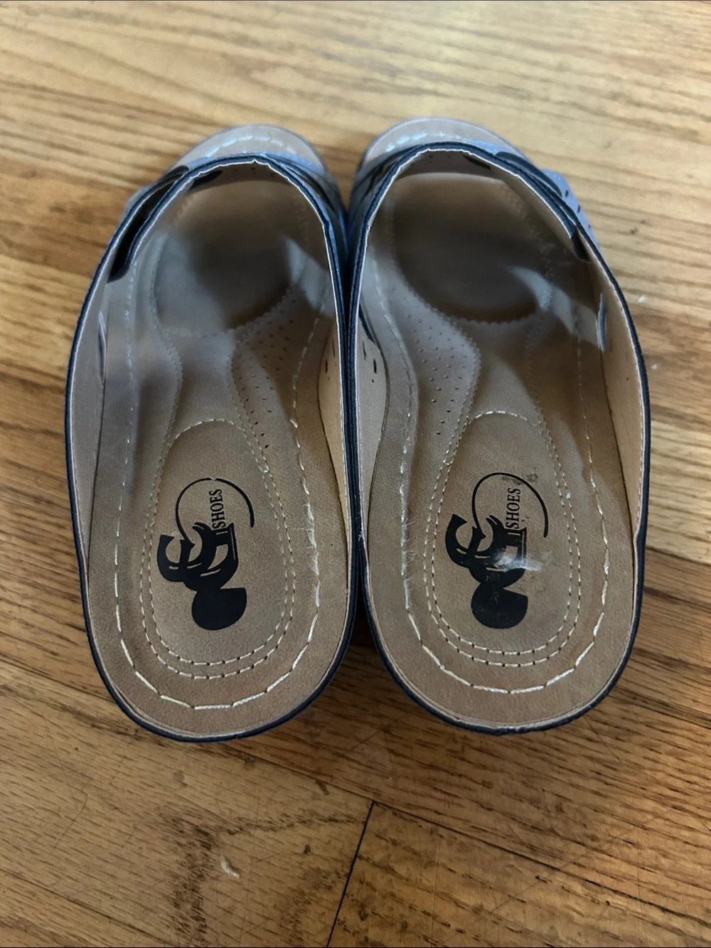 CG blue wedge slip on sandals size 7.5